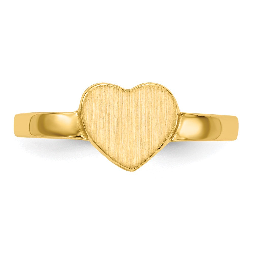 14k 6.5x7.5mm Open Back Heart Signet Ring