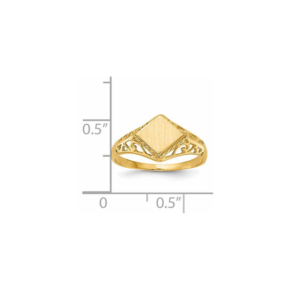 14k 8.0x8.5mm Open Back Signet Ring