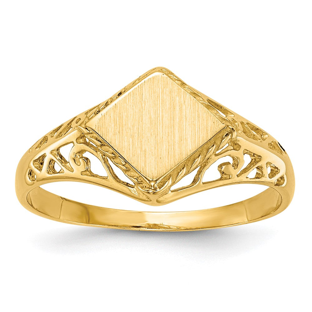 14k 8.0x8.5mm Open Back Signet Ring