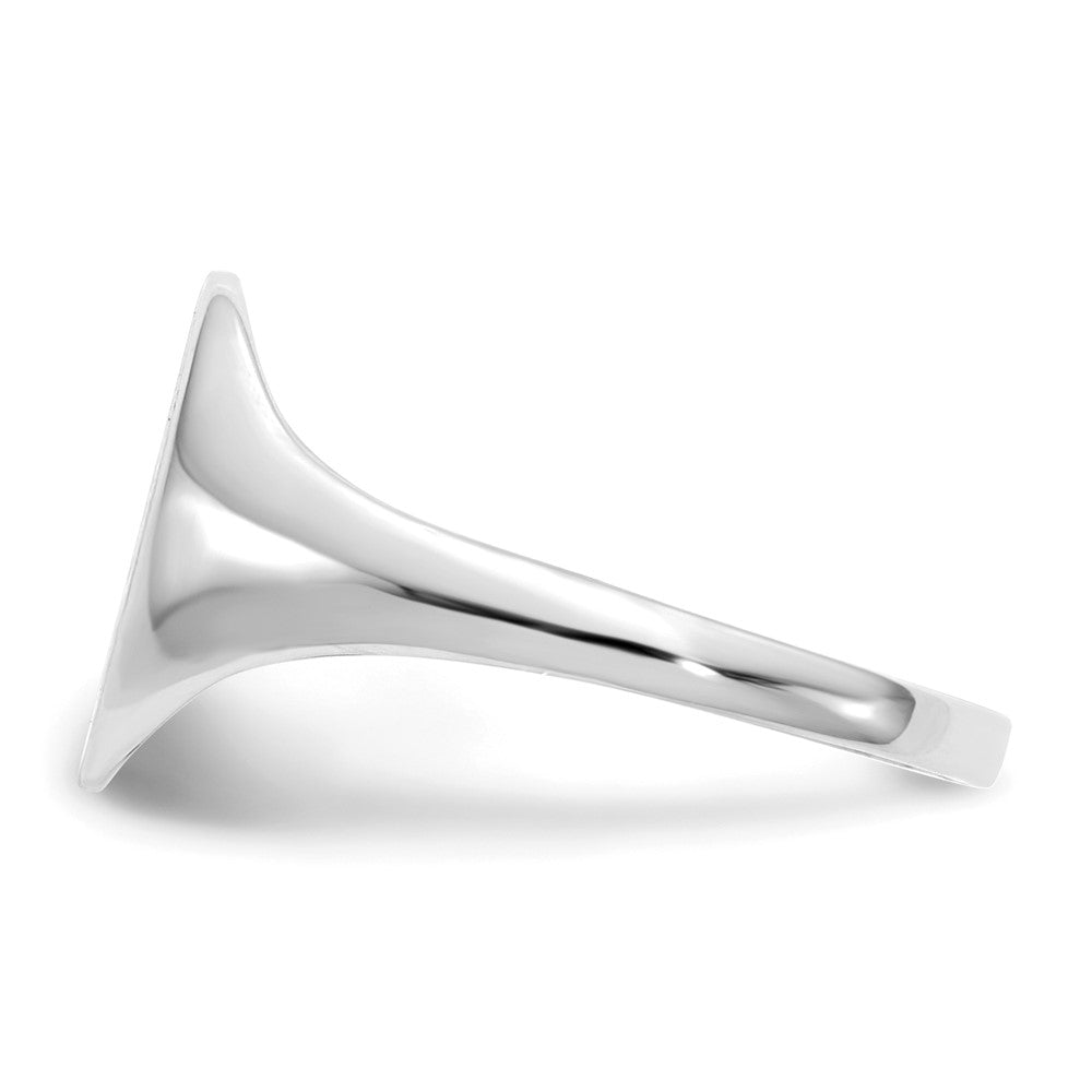 14k White Gold 10.0x9.0mm Closed Back Signet Ring