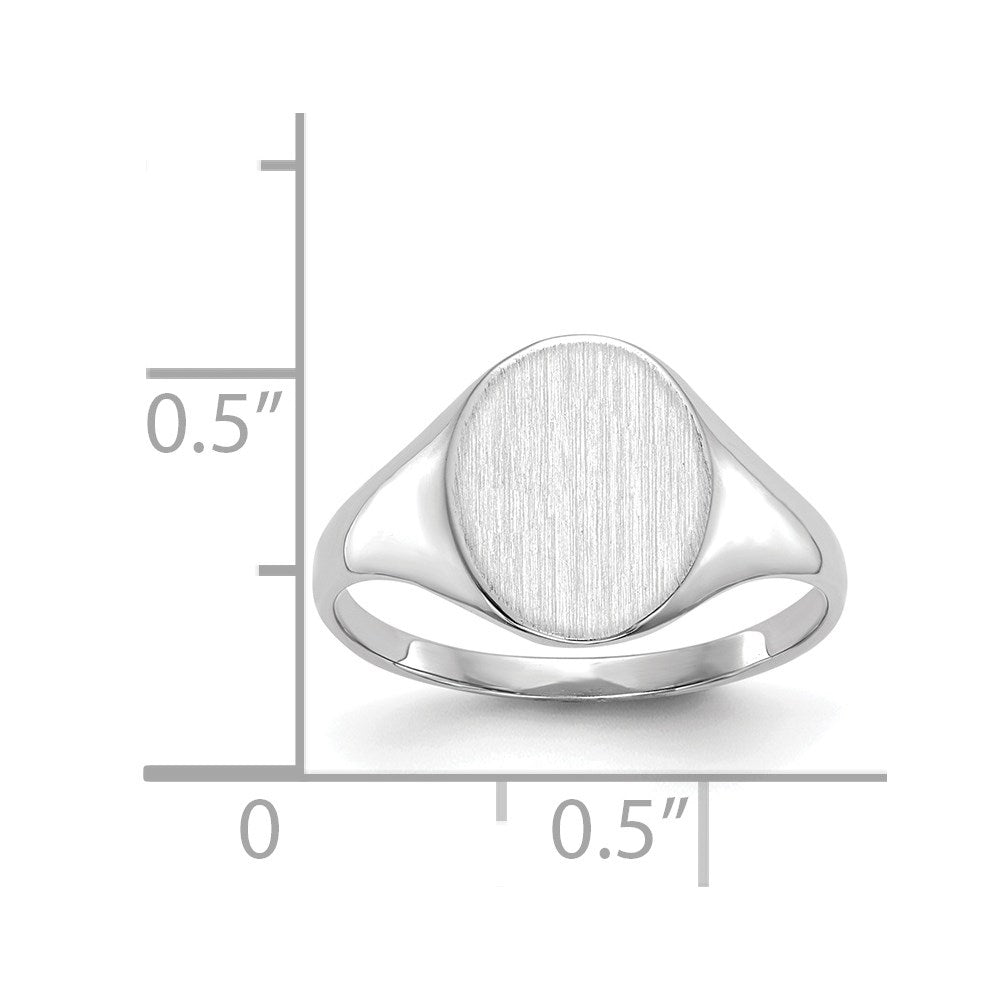 14k White Gold 10.0x9.0mm Closed Back Signet Ring