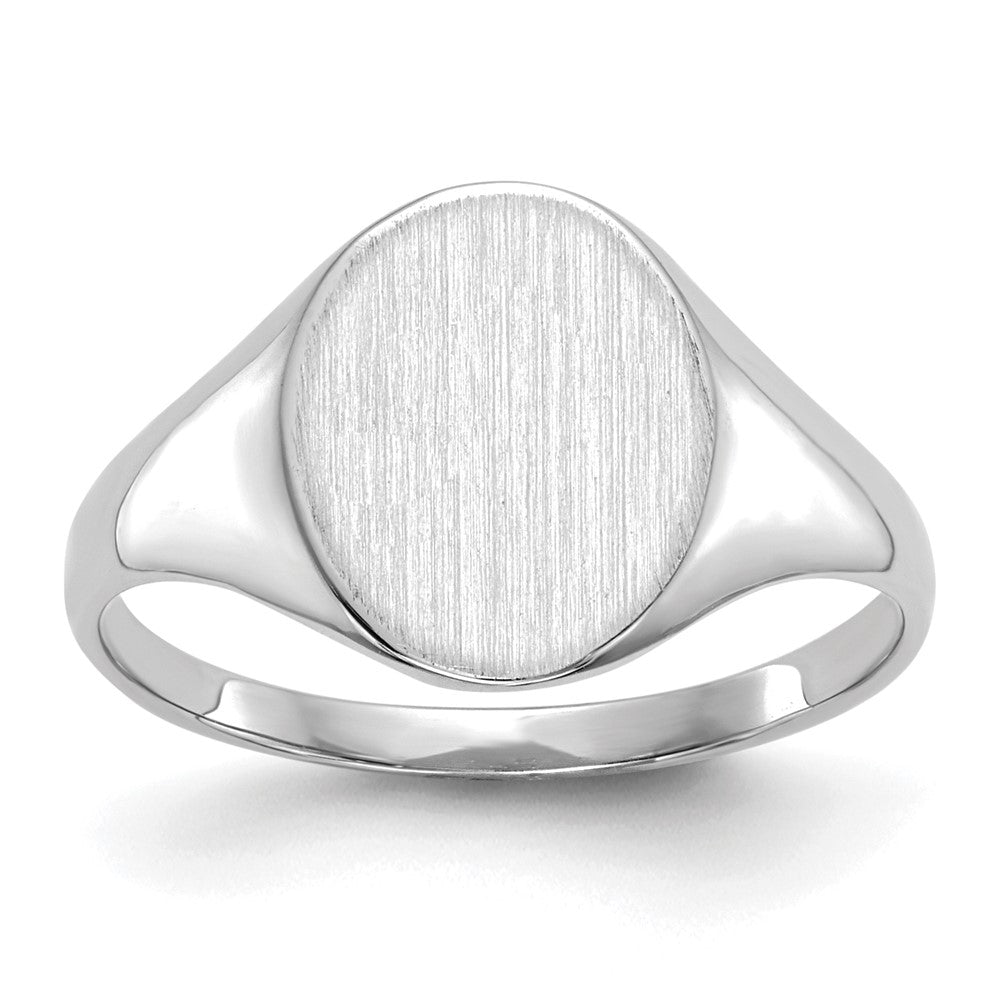 14k White Gold 10.0x9.0mm Closed Back Signet Ring