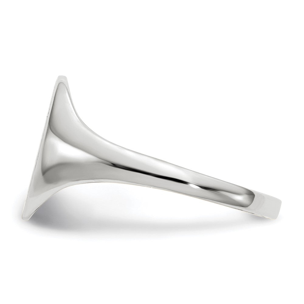 14k White Gold 10.0x9.0mm Open Back Signet Ring
