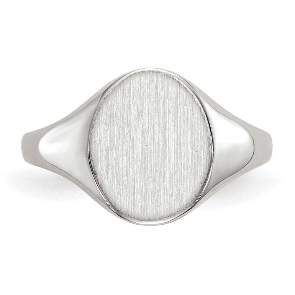 14k White Gold 10.0x9.0mm Open Back Signet Ring
