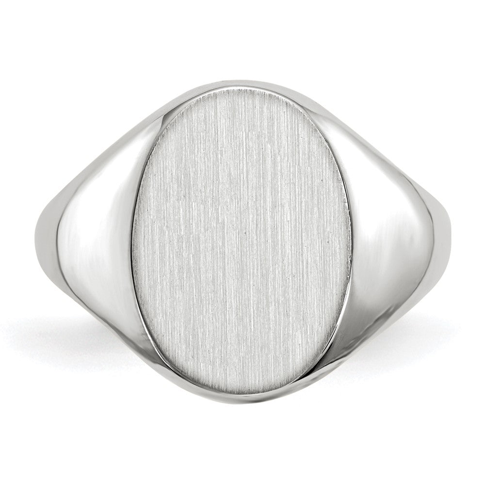 14k White Gold 11.5x8.0mm Closed Back Signet Ring
