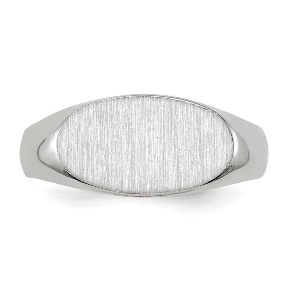 14k White Gold 7.5x13.5mm Open Back Signet Ring