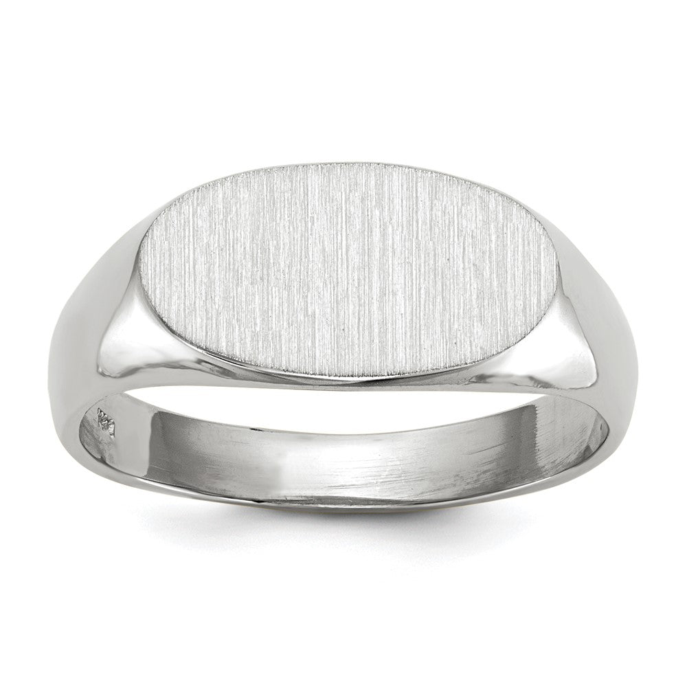 14k White Gold 7.5x13.5mm Open Back Signet Ring