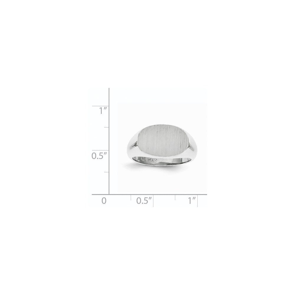 14k White Gold 9.5x15.0mm Open Back Signet Ring