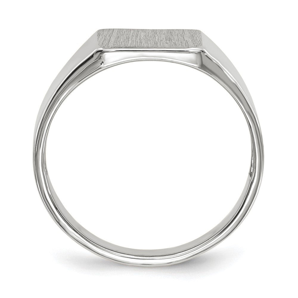 14k White Gold 9.5x8.5mm Open Back Signet Ring