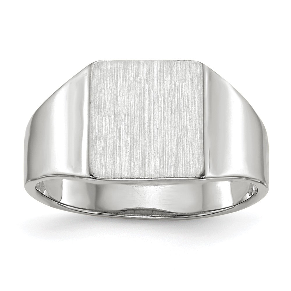 14k White Gold 9.5x8.5mm Open Back Signet Ring
