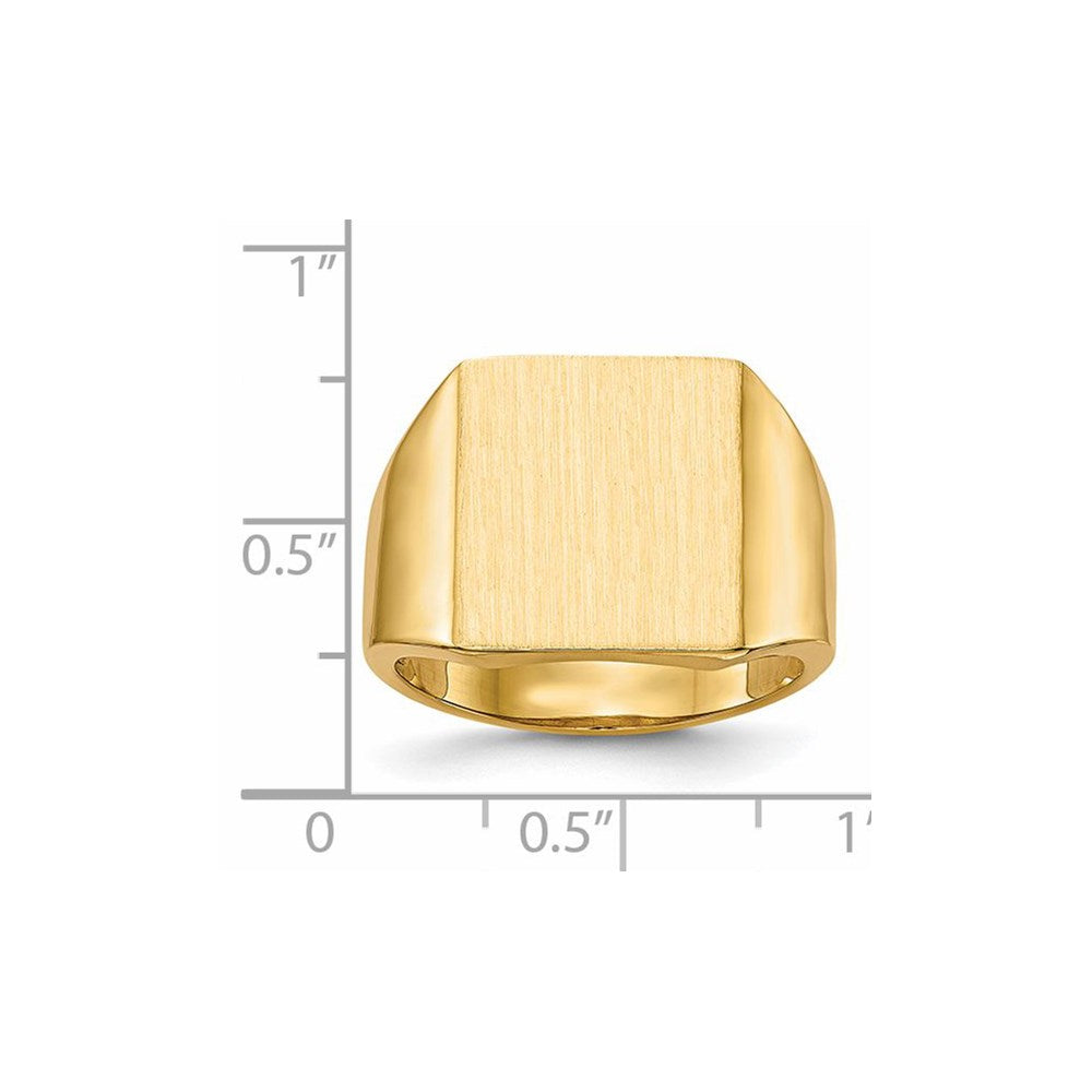 14k 15.0x13.5mm Open Back Mens Signet Ring