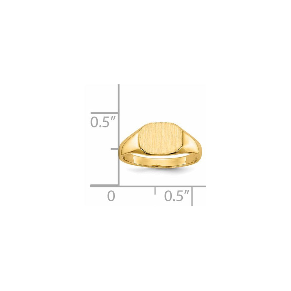 14k 8x6.25mm Open Back Signet Ring