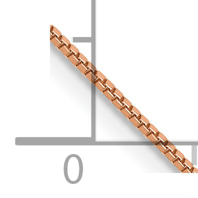 14K Rose Gold 20 Inch .7Mm Box Link With Lobster Clasp Chain