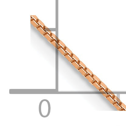 14K Rose Gold 20 Inch .9Mm Box Link With Lobster Clasp Chain