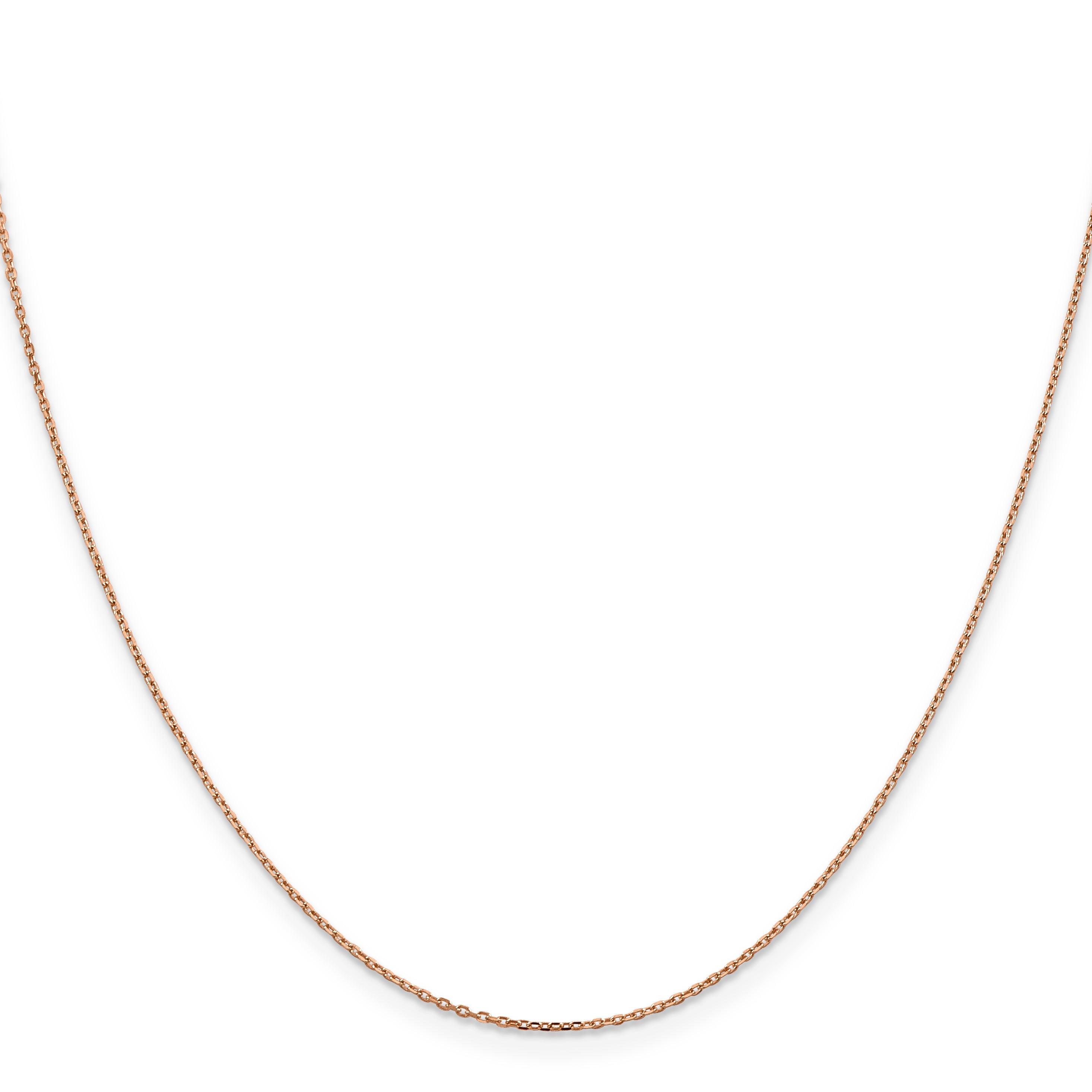 14K Rose Gold 24 Inch 1.10Mm Diamond-Cut Cable With Lobster Clasp Chain