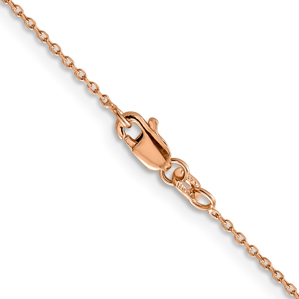 14K Rose Gold 18 inch 1.10mm Diamond-cut Cable with Lobster Clasp Chain