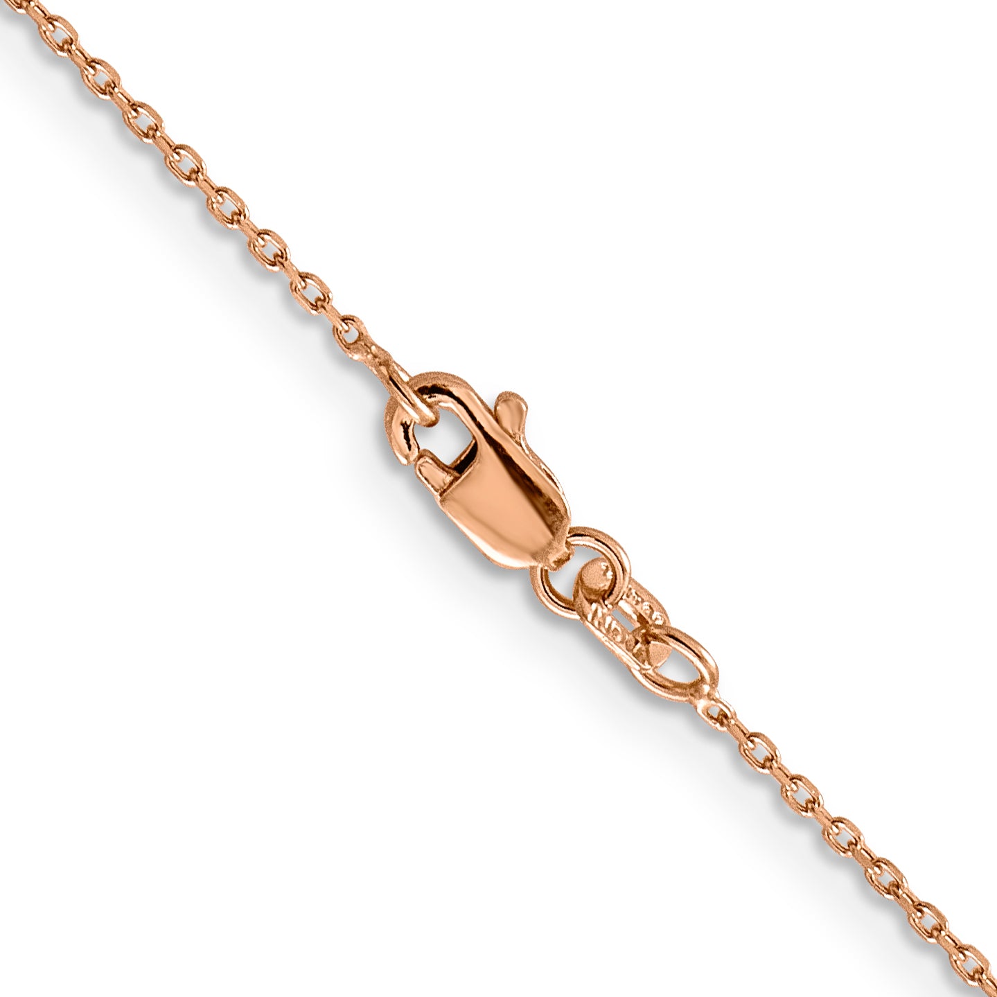 14K Rose Gold 24 Inch 1.10Mm Diamond-Cut Cable With Lobster Clasp Chain