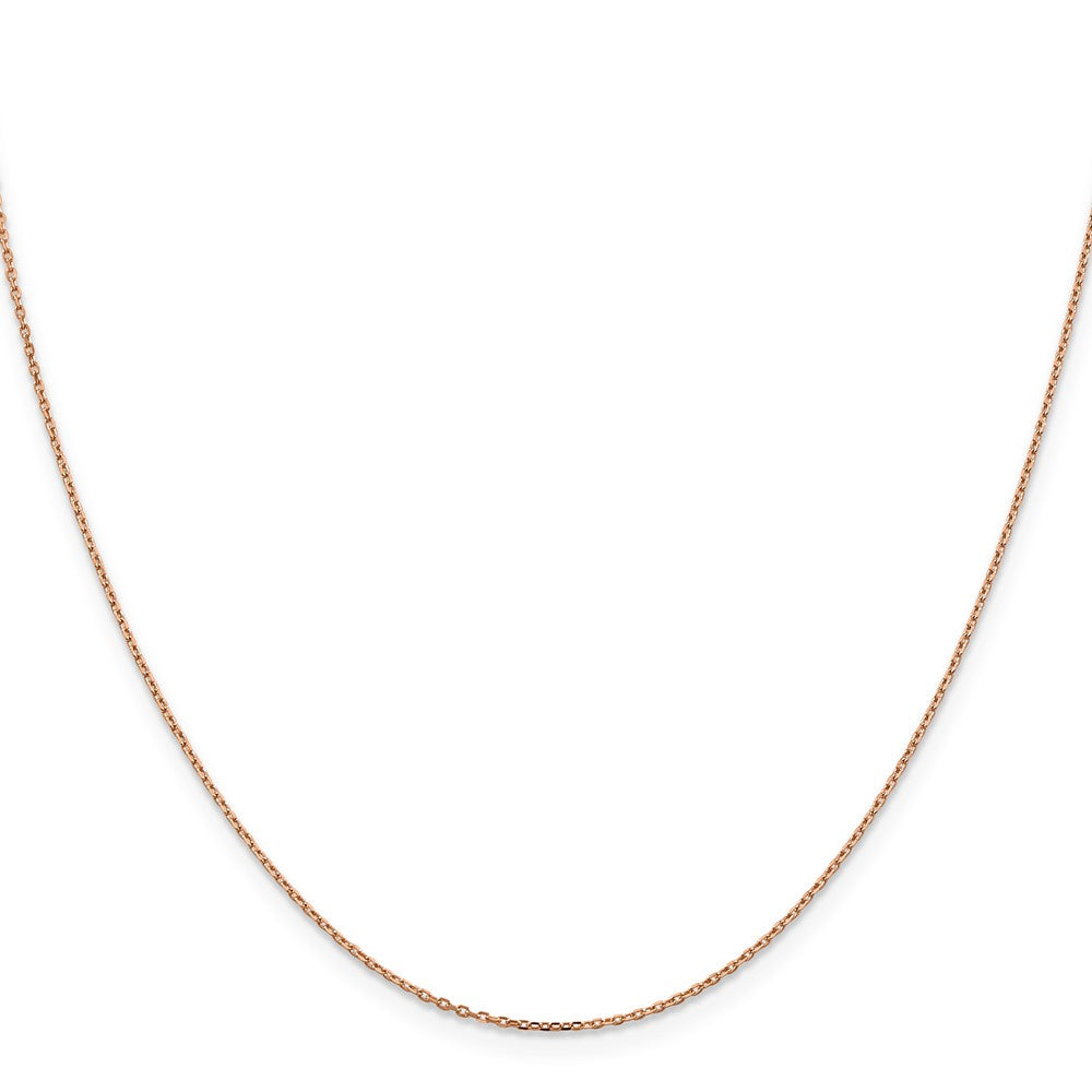 10KT Solid Rose Gold 1 MM Cable Link Chain