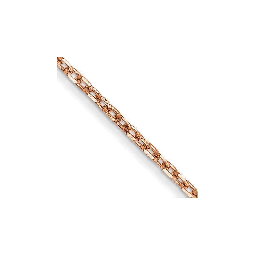 14K Rose Gold 18 inch 1.10mm Diamond-cut Cable with Lobster Clasp Chain