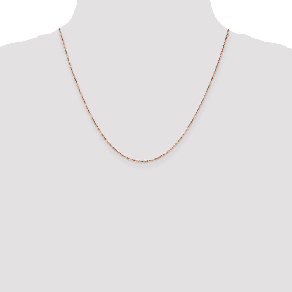 14K Rose Gold 20 inch 1.4mm Diamond-cut Cable with Lobster Clasp Chain