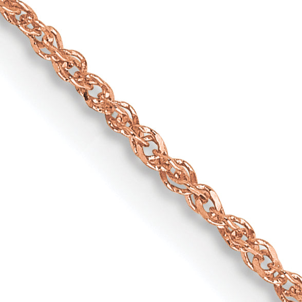 14K Rose Gold 16 inch 1.10mm Ropa with Spring Ring Clasp Chain