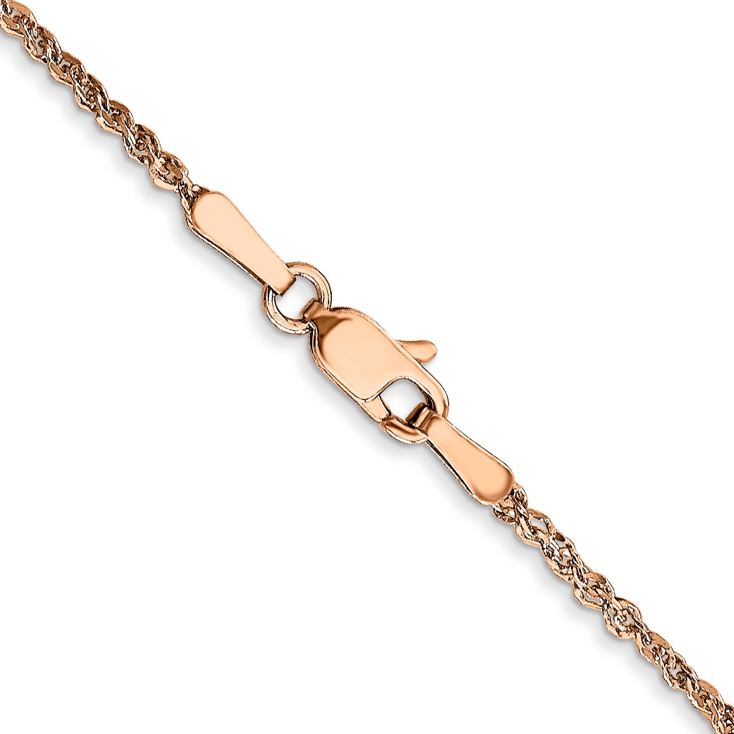 14K Rose Gold 10 inch  1.7mm Ropa with Lobster Clasp Anklet