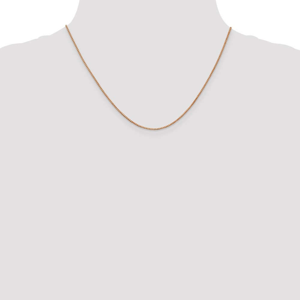 14K Rose Gold 18 inch 1mm Box Link with Lobster Clasp Chain