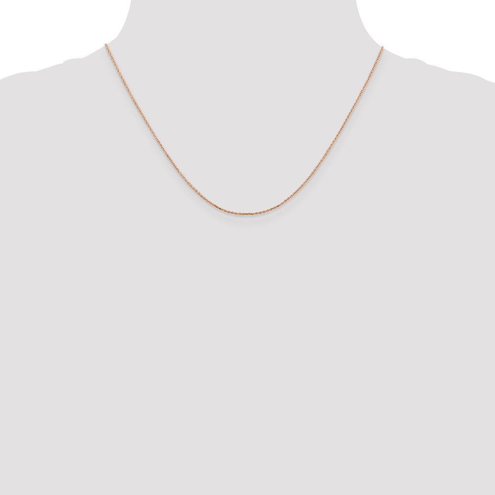 14K Rose Gold 18 inch .8mm Diamond-cut Cable with Lobster Clasp Chain