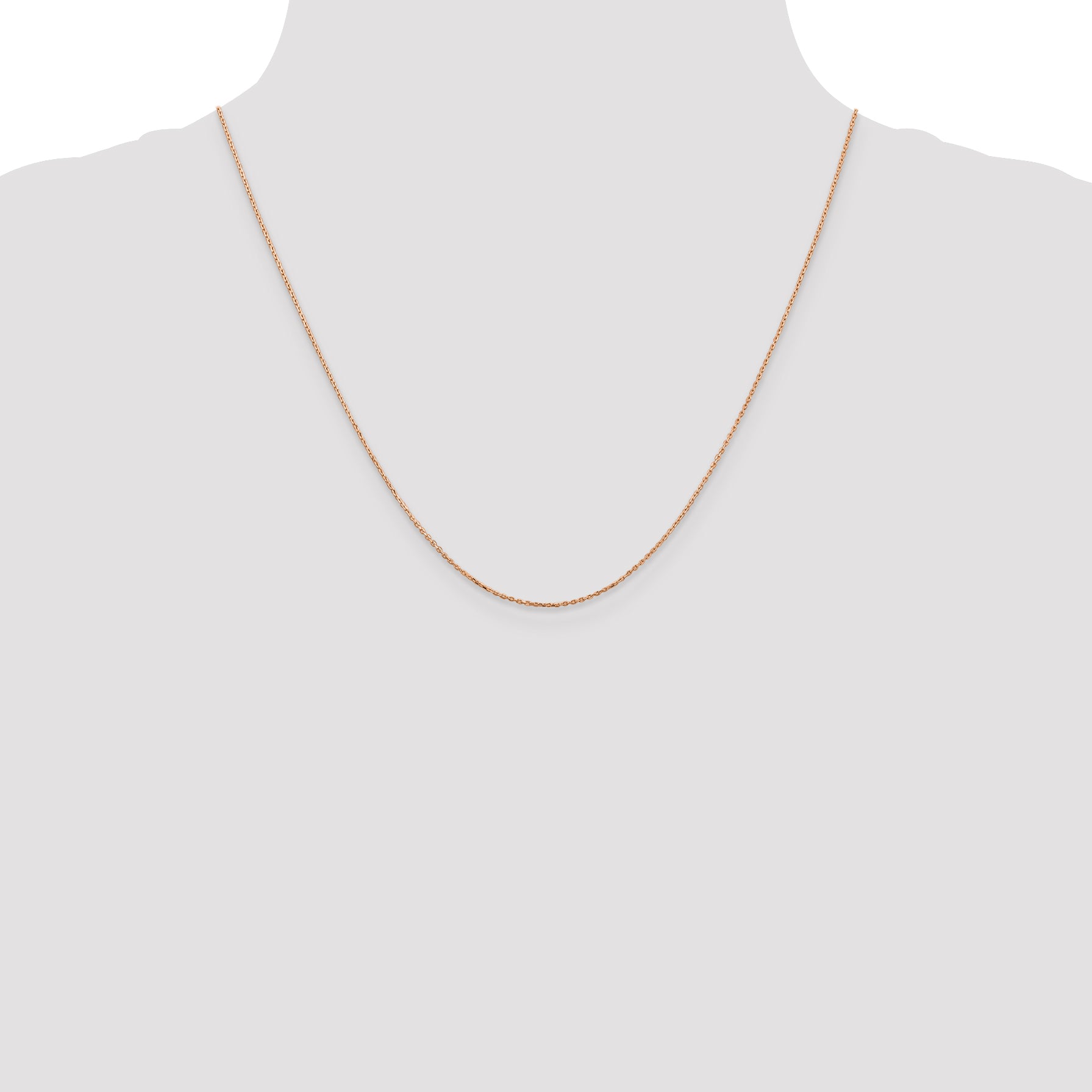 14K Rose Gold 20 inch .8mm Diamond-cut Cable with Lobster Clasp Chain