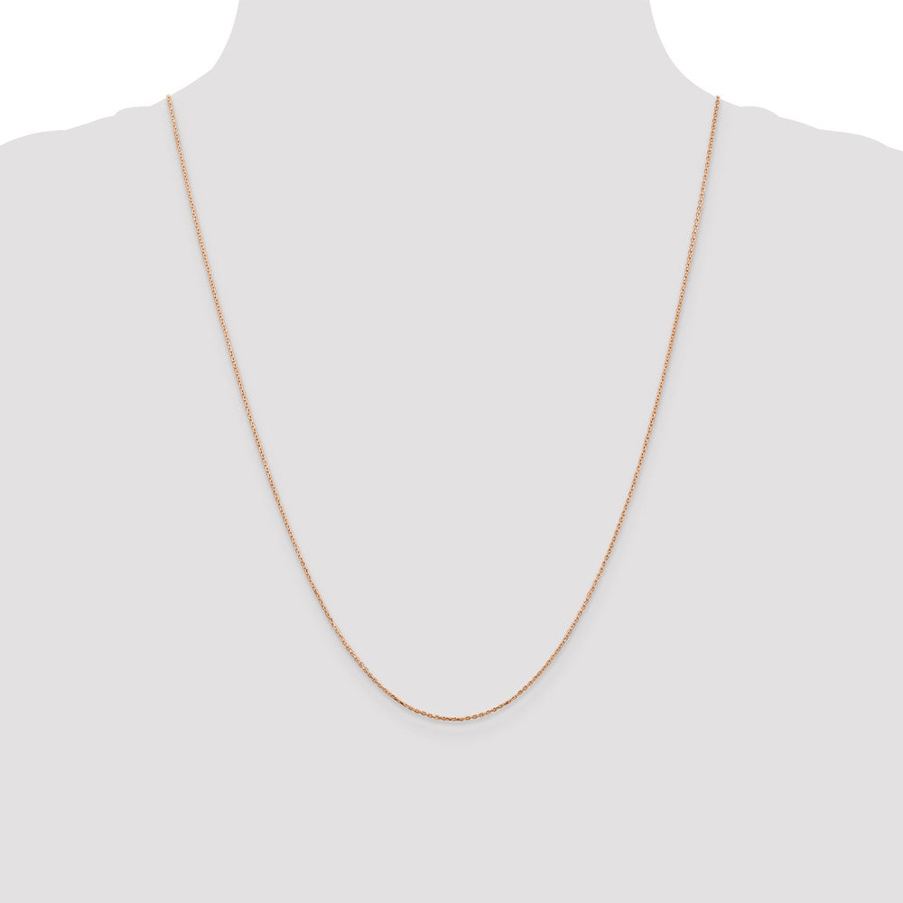 14K Rose Gold 24 inch .8mm Diamond-cut Cable with Lobster Clasp Chain