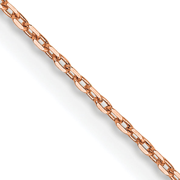 14K Rose Gold 20 inch .8mm Diamond-cut Cable with Lobster Clasp Chain