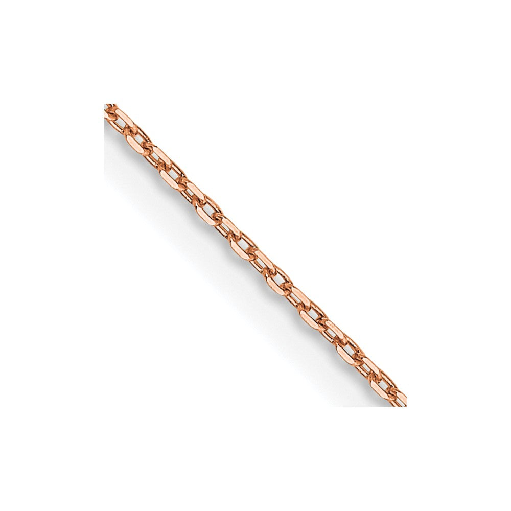 14K Rose Gold 24 inch .8mm Diamond-cut Cable with Lobster Clasp Chain
