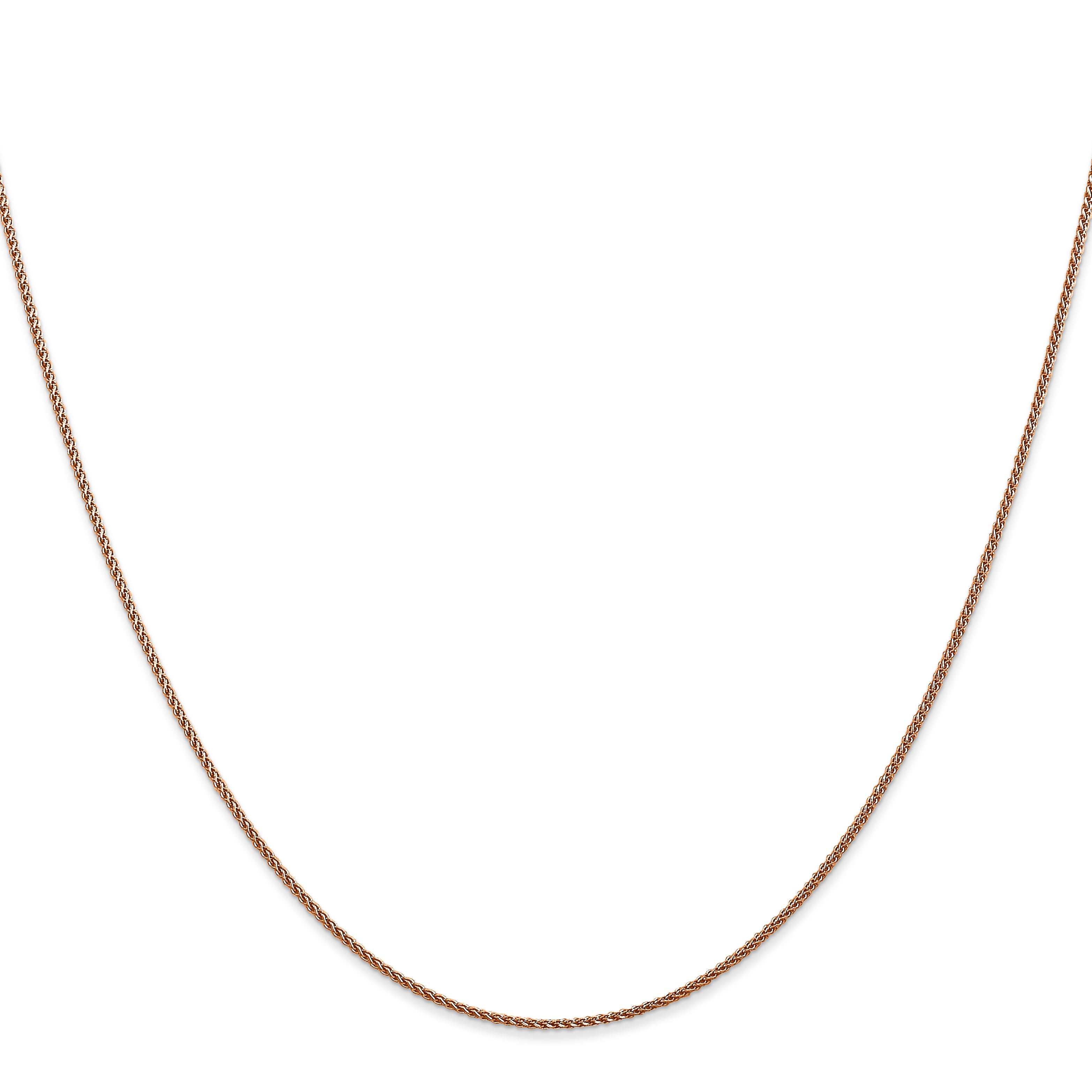 14K Rose Gold 16 Inch 1.05Mm Diamond-Cut Spiga With Lobster Clasp Chain