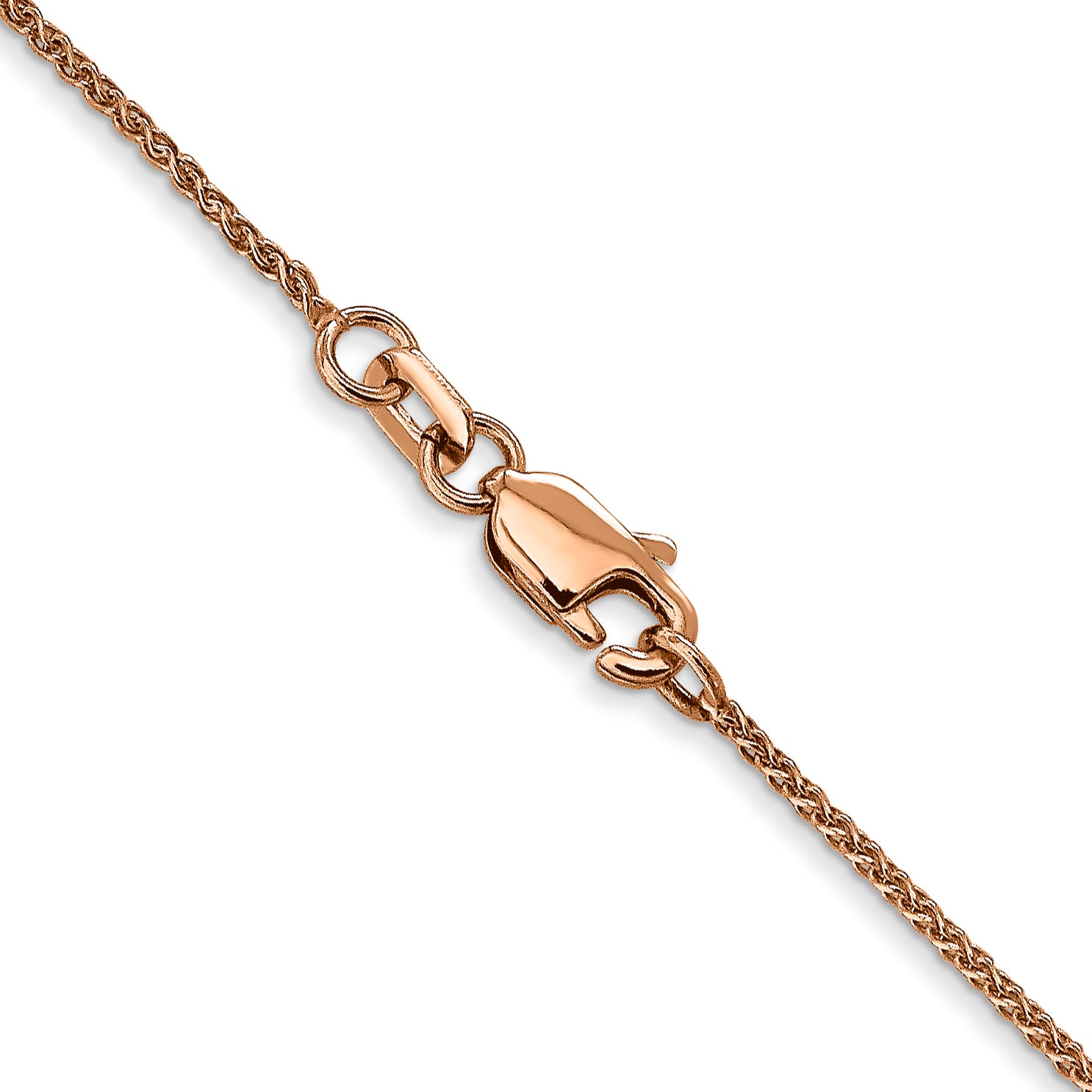 14K Rose Gold 24 Inch 1.05Mm Diamond-Cut Spiga With Lobster Clasp Chain