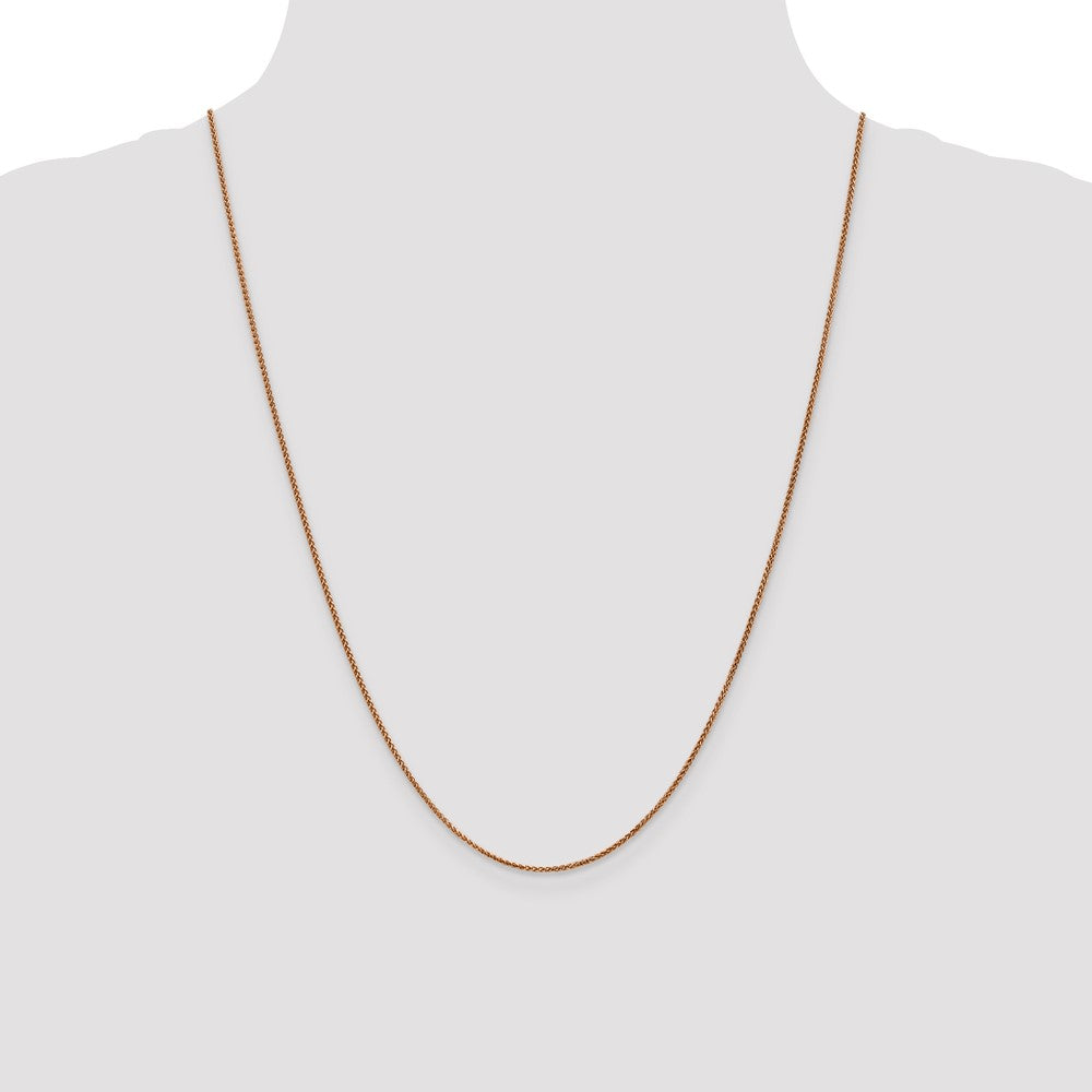 14K Rose Gold 24 inch 1.25mm Diamond-cut Spiga with Lobster Clasp Chain