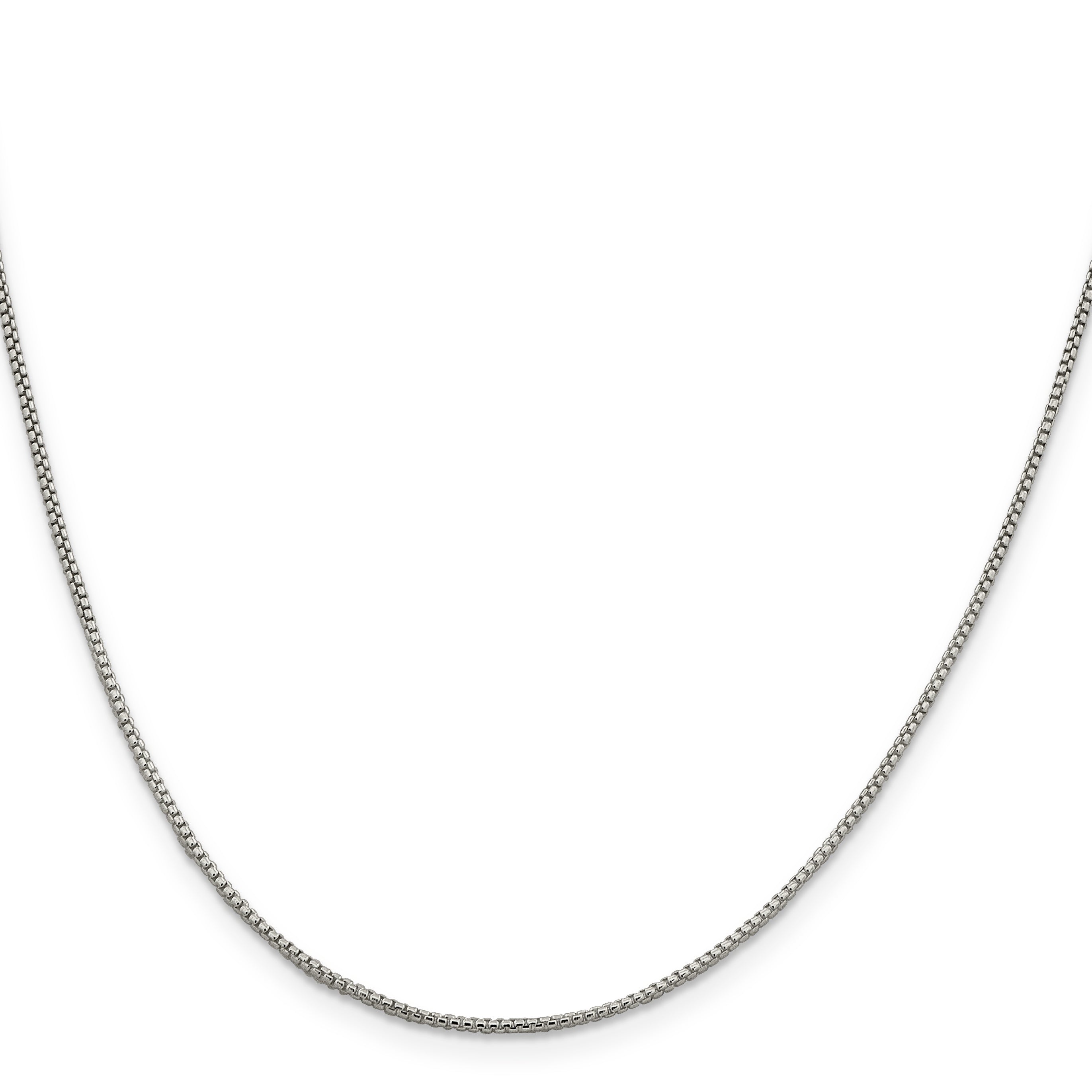 14KT Hollow White Gold 2.5 MM Round Box Link Chain