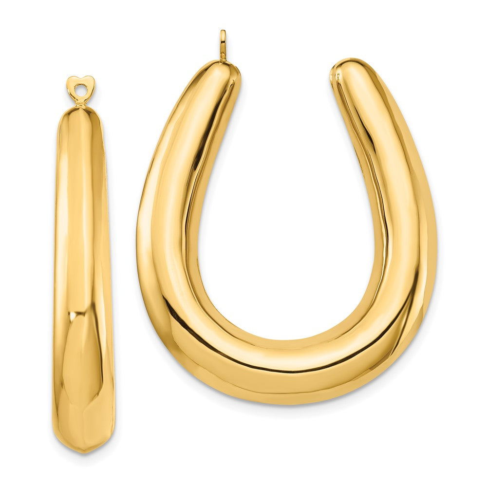 14k Polished Hollow Hoop Earring Jackets