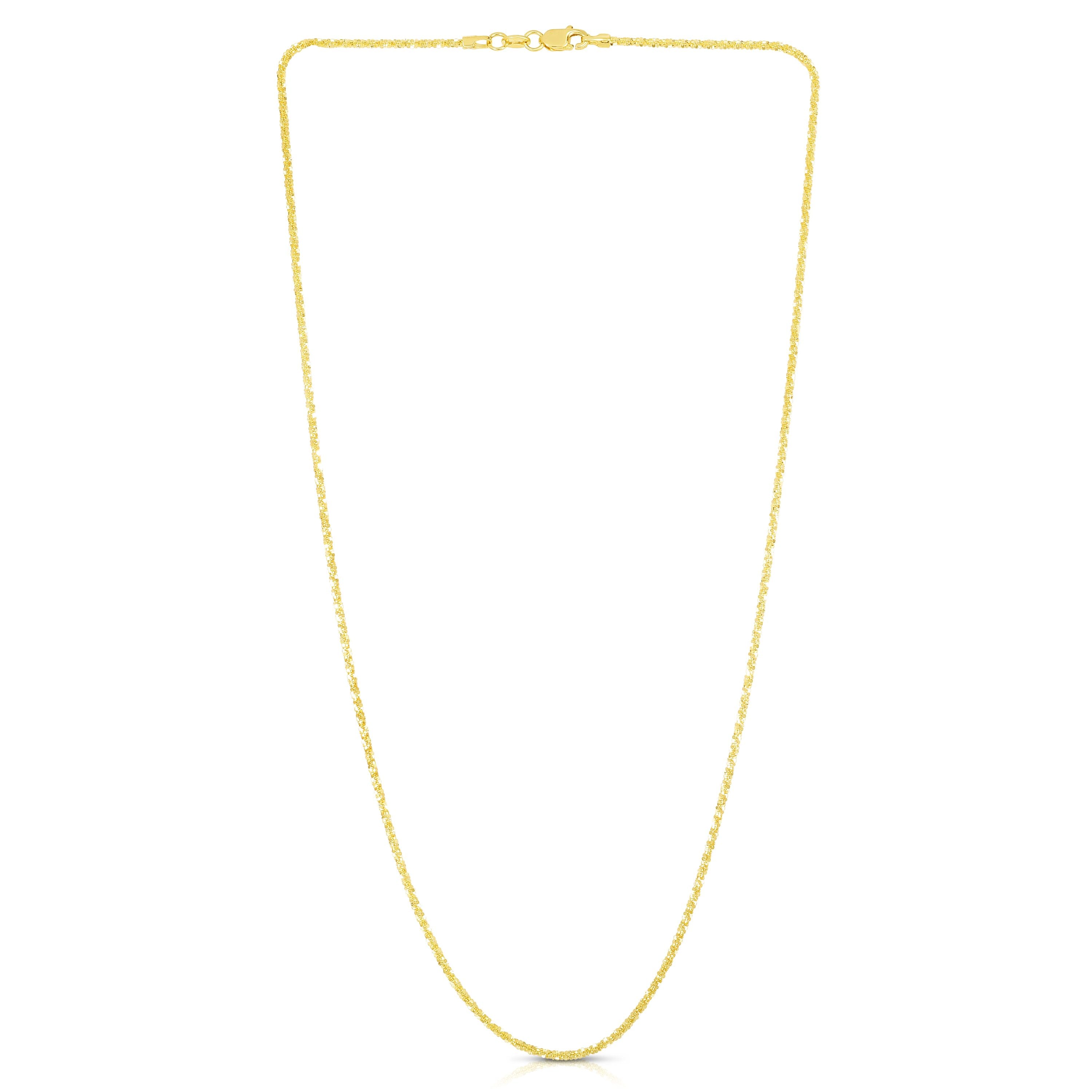 14K Yellow Gold 1.5mm Sparkle 20" Chain with Lobster Lock