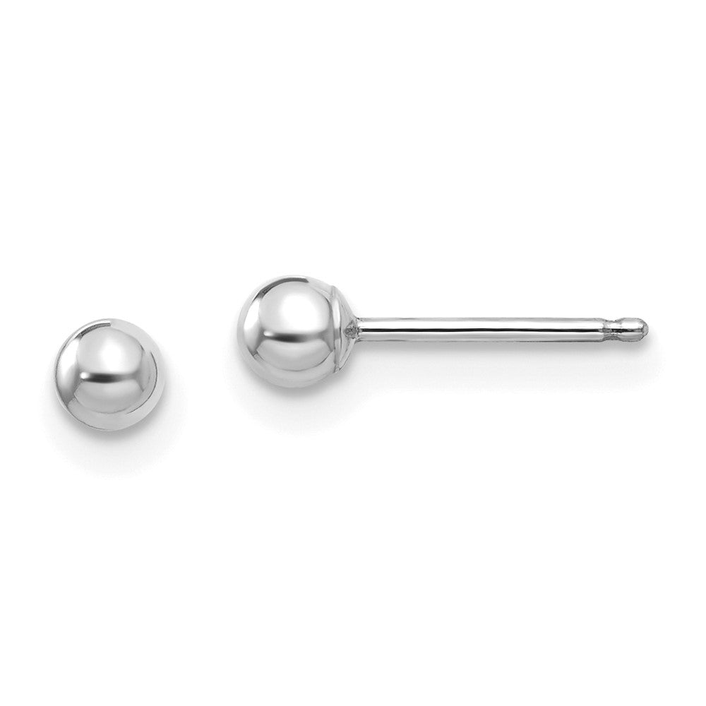 14k White Gold Madi K Polished 3mm Ball Post Earrings