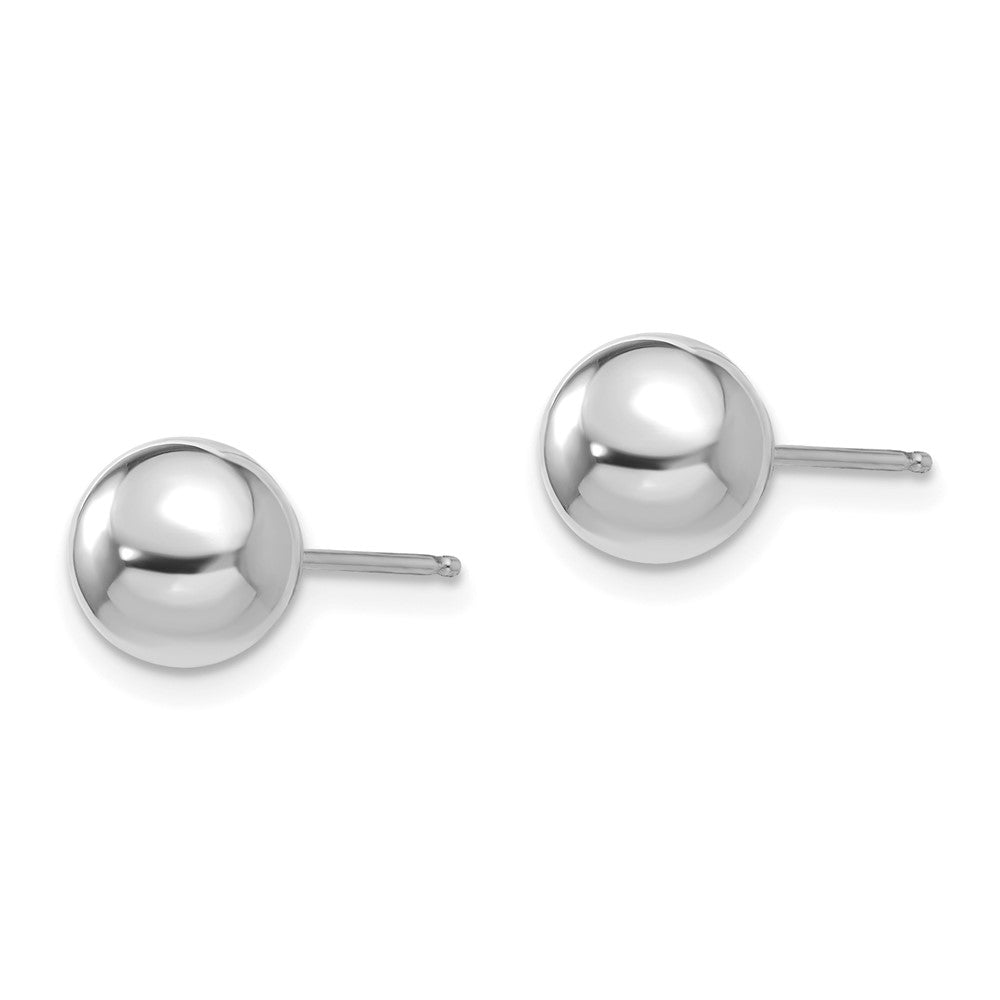 14k White Gold Madi K Polished 7mm Ball Post Earrings