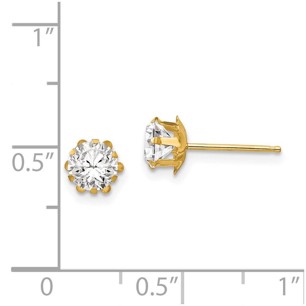 14k Madi K 5mm CZ Birthatone (Apr) Earrings