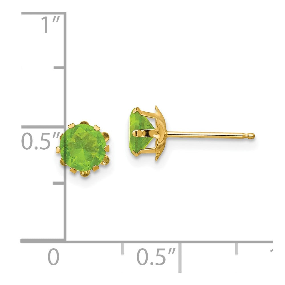 14k Madi K 5mm CZ Birthstone(Aug) Earrings