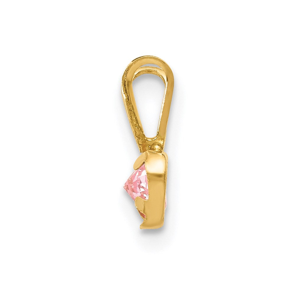 14k Madi K Pink CZ Heart Pendant