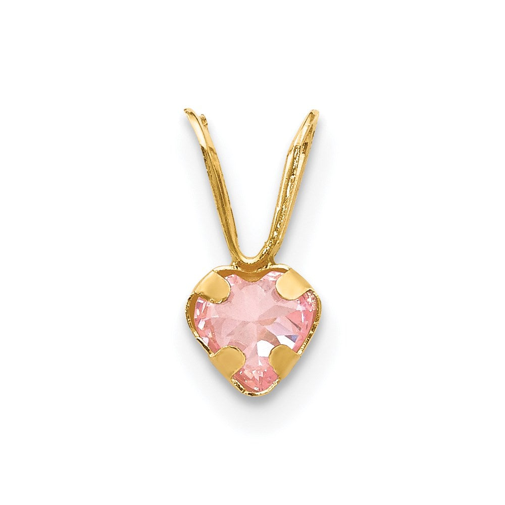 14k Madi K Pink CZ Heart Pendant