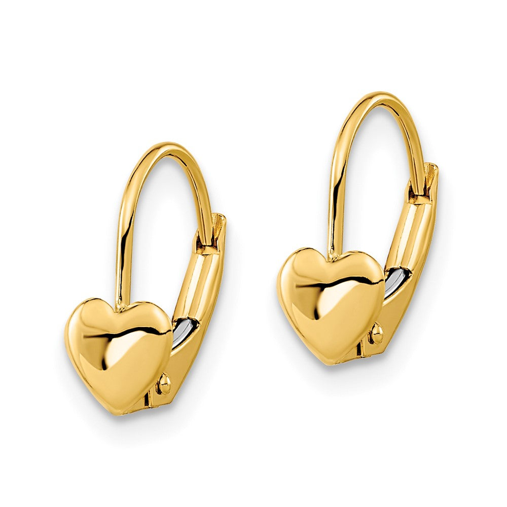 14k Madi K Heart Leverback Earrings