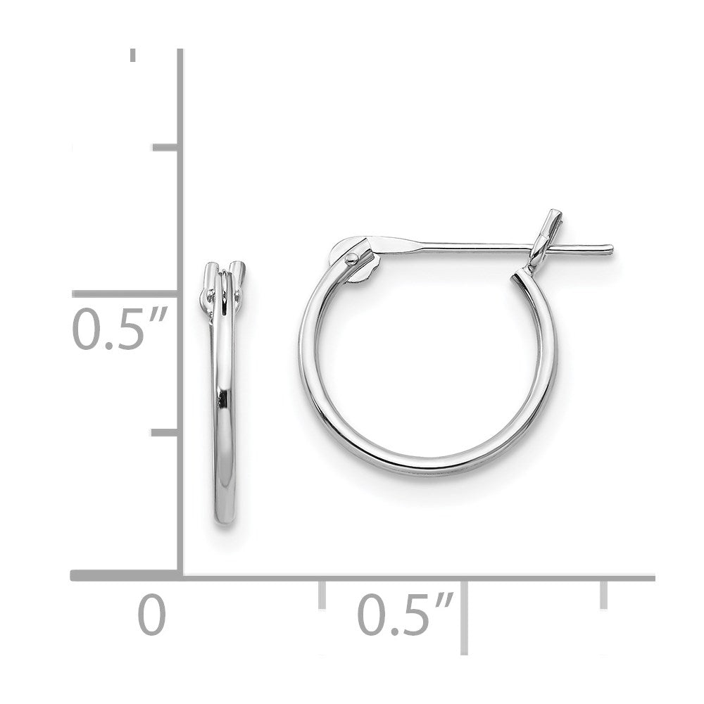 14k White Gold Madi K 1mm Hoop Earrings