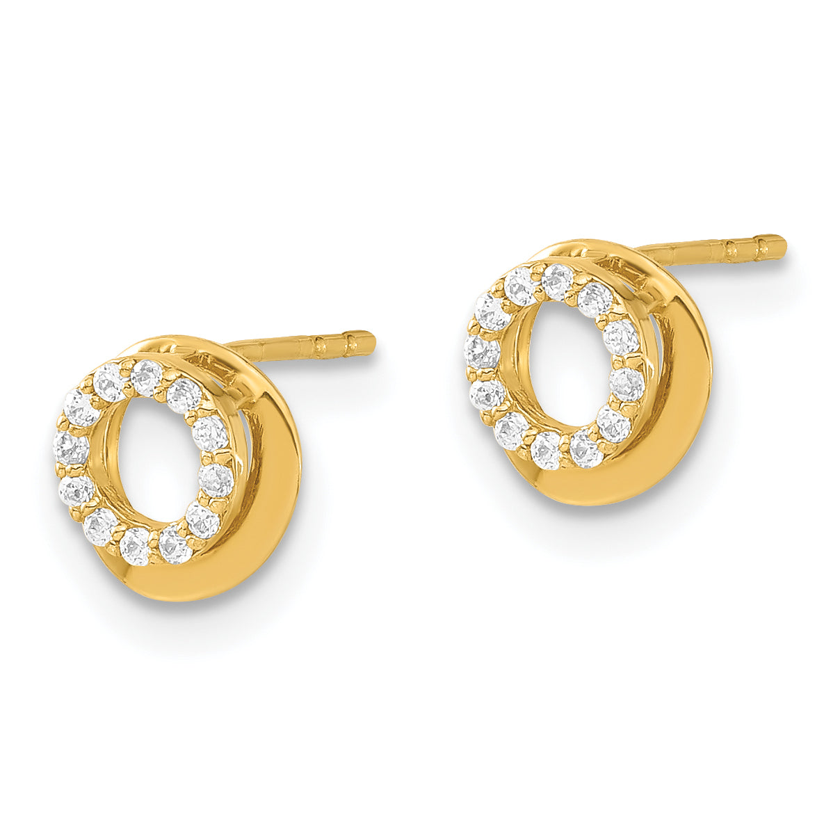 14Ky Madi K Childrens Cz Circle Post Earrings