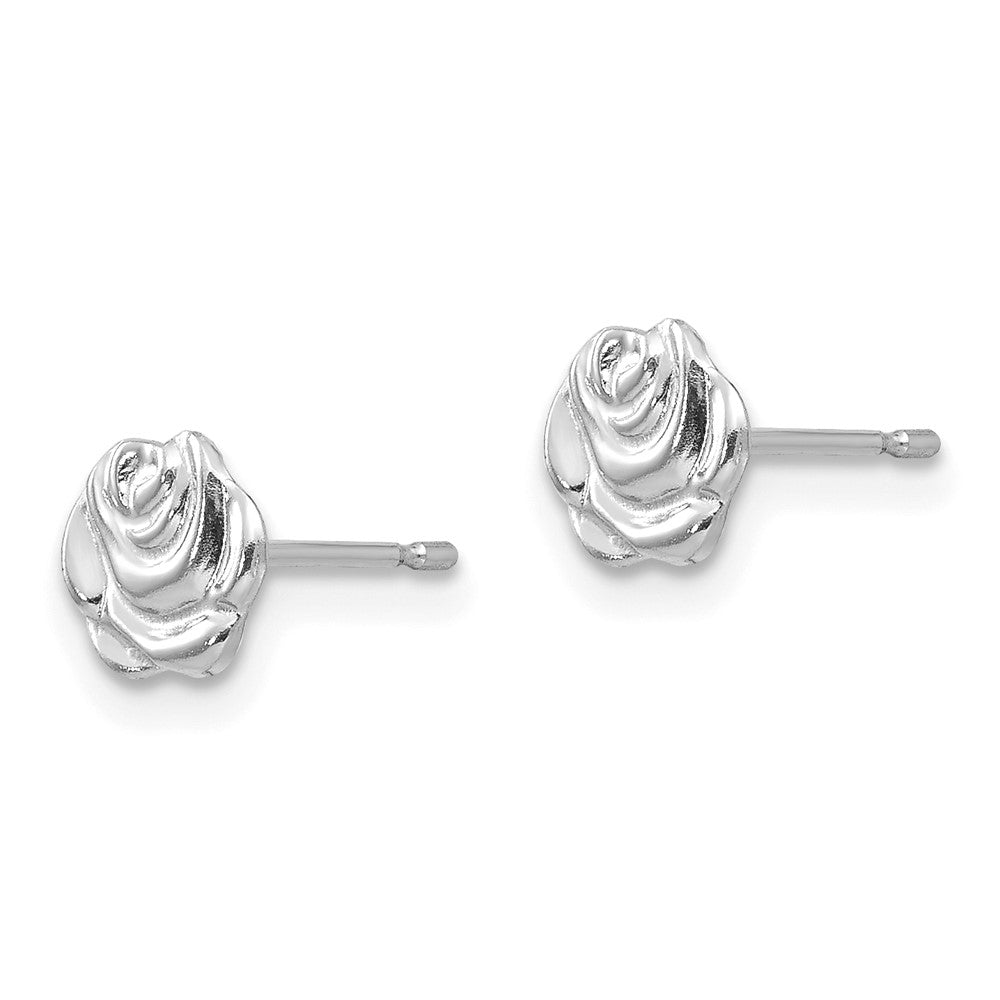 14k White Gold Madi K Polished Rose Post Earrings