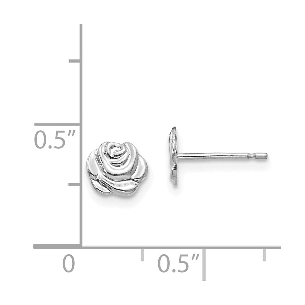 14k White Gold Madi K Polished Rose Post Earrings
