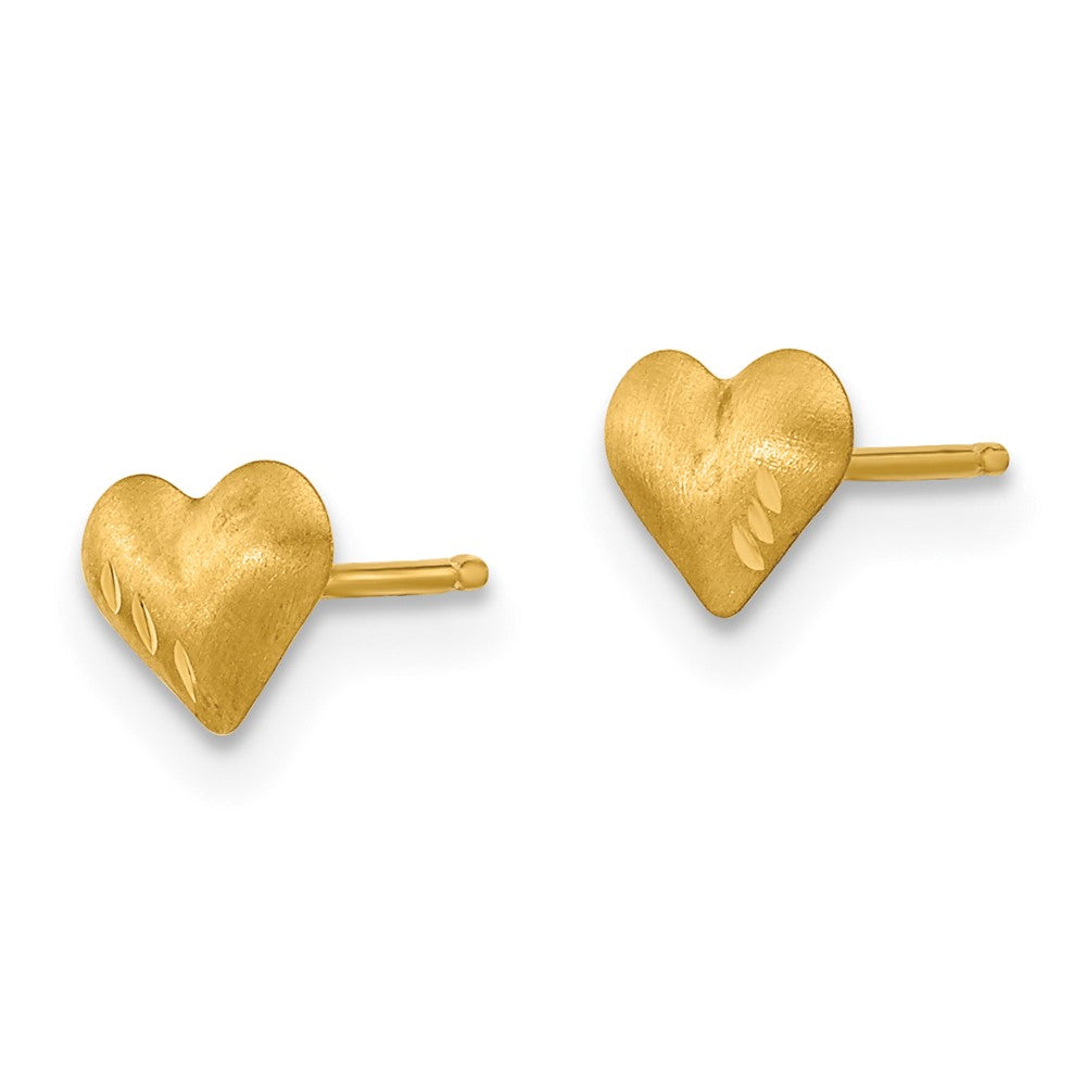 14k Madi K Diamond-Cut & Satin Puffed Heart Earrings